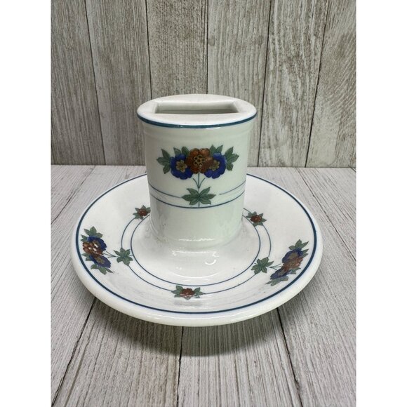 Vtg Op Co Syracuse Canterbury Matchbox Holder Ashtray Flower Decor 4" Tall - Picture 1 of 8